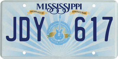 MS license plate JDY617
