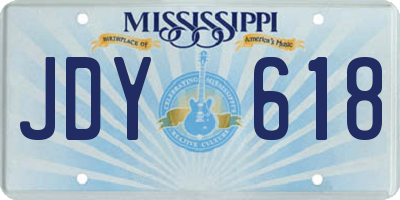 MS license plate JDY618