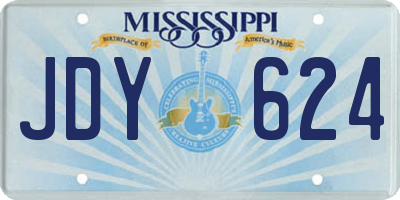 MS license plate JDY624