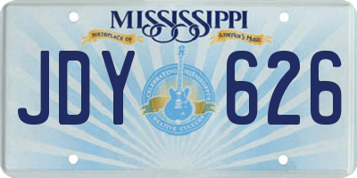 MS license plate JDY626