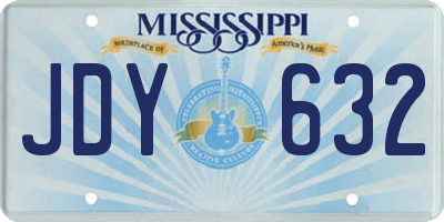 MS license plate JDY632