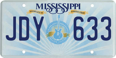 MS license plate JDY633