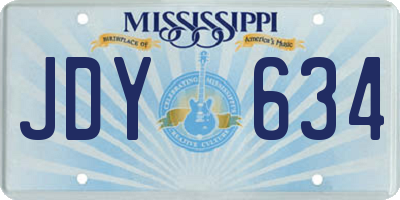 MS license plate JDY634