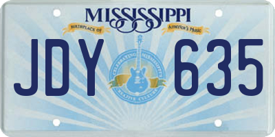 MS license plate JDY635
