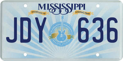 MS license plate JDY636