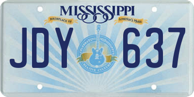 MS license plate JDY637