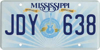 MS license plate JDY638