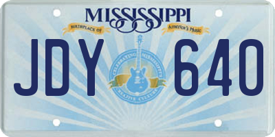 MS license plate JDY640