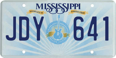 MS license plate JDY641