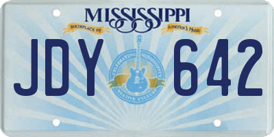 MS license plate JDY642