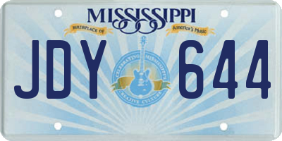 MS license plate JDY644