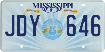 MS license plate JDY646