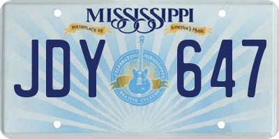 MS license plate JDY647