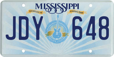 MS license plate JDY648