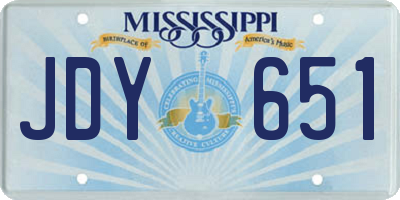 MS license plate JDY651