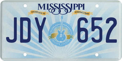 MS license plate JDY652