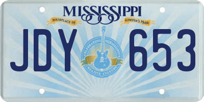 MS license plate JDY653