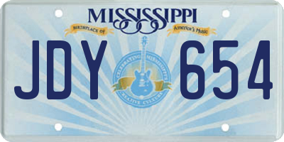 MS license plate JDY654