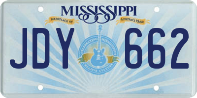 MS license plate JDY662