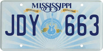 MS license plate JDY663