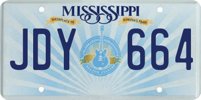 MS license plate JDY664