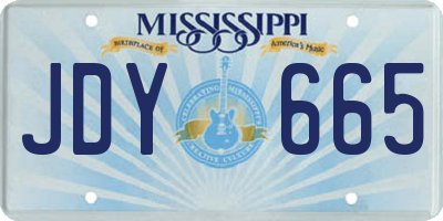 MS license plate JDY665