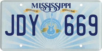 MS license plate JDY669