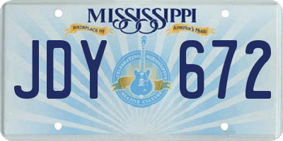 MS license plate JDY672