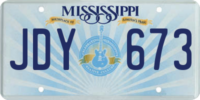MS license plate JDY673