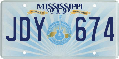 MS license plate JDY674