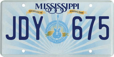 MS license plate JDY675