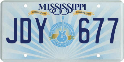 MS license plate JDY677