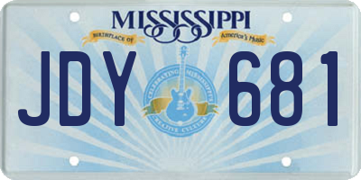MS license plate JDY681