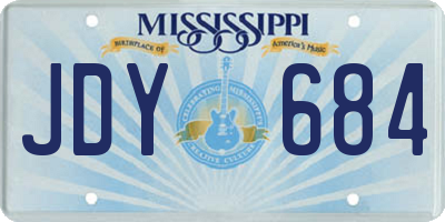 MS license plate JDY684