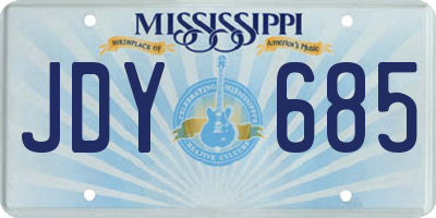 MS license plate JDY685
