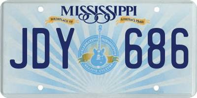 MS license plate JDY686