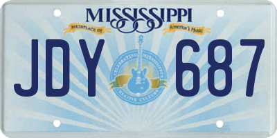 MS license plate JDY687
