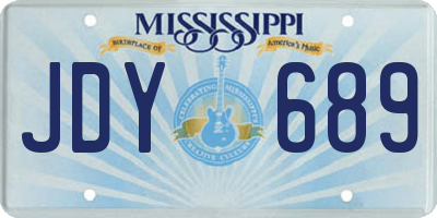 MS license plate JDY689
