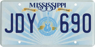 MS license plate JDY690