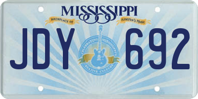 MS license plate JDY692