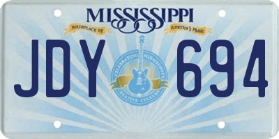 MS license plate JDY694