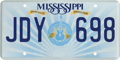 MS license plate JDY698
