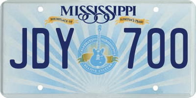 MS license plate JDY700