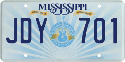 MS license plate JDY701