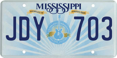 MS license plate JDY703