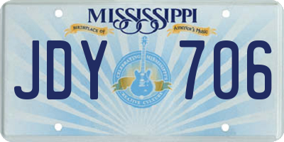 MS license plate JDY706