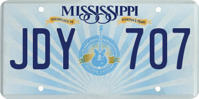 MS license plate JDY707