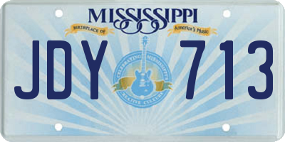 MS license plate JDY713