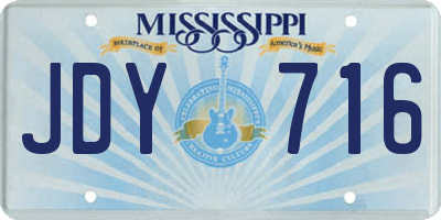 MS license plate JDY716