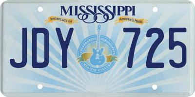 MS license plate JDY725